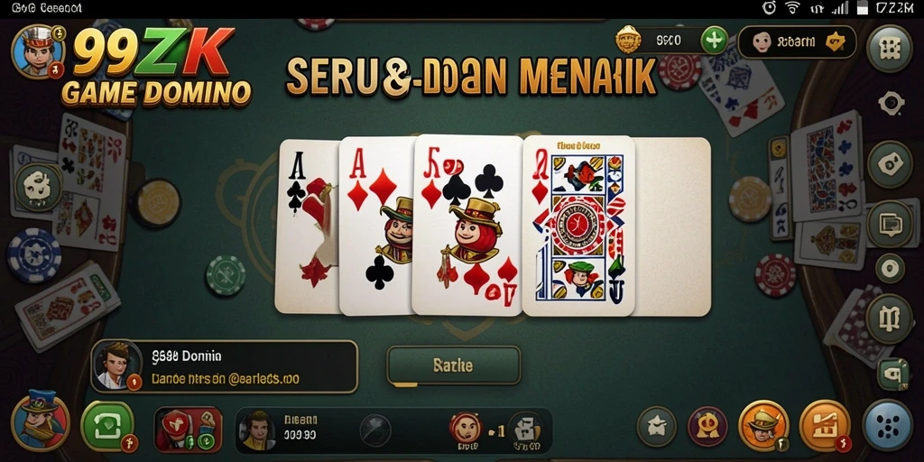 Screenshot gameplay 99ZK menunjukkan aksi seru bermain Domino.