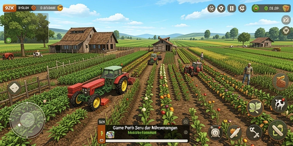 Tampilan gameplay 9ZK yang menggugah selera bertani.