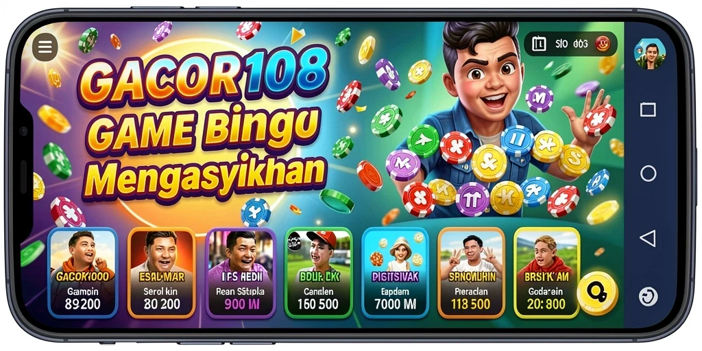 Screenshot utama GACOR108 menunjukkan gameplay Bingo yang menarik.