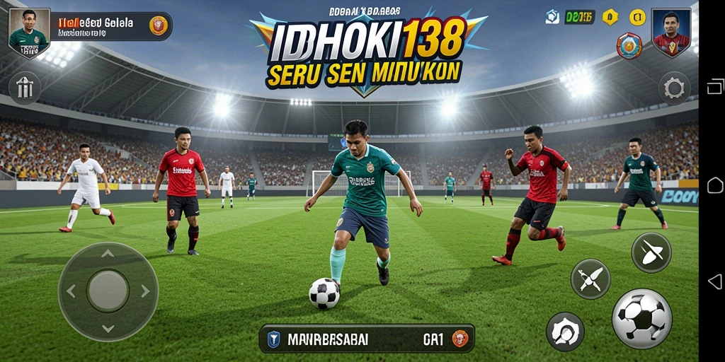 Tangkapan layar IDRHOKI138 menampilkan aksi seru di lapangan sepak bola.