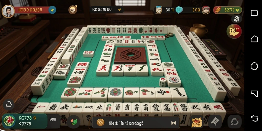 Tampilan gameplay KG778 dengan ubin Mahjong berwarna-warni.
