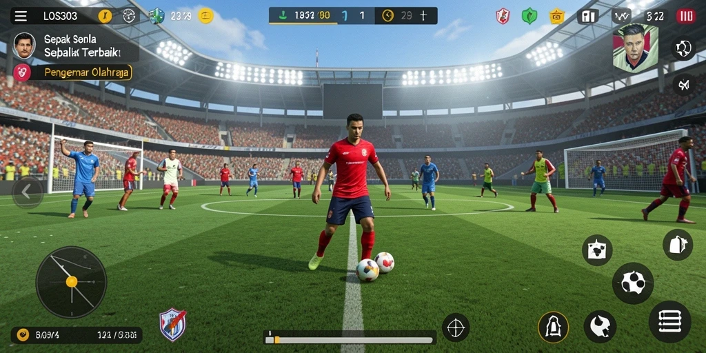 Screenshot dari gameplay LOS303 yang penuh aksi dalam pertandingan sepak bola.