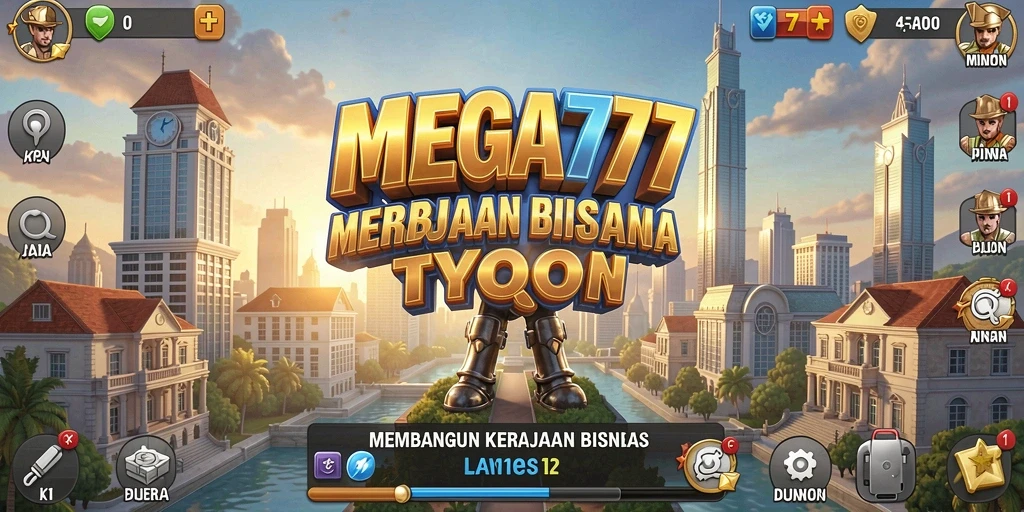 Screenshot gameplay <strong>MEGA777</strong> menampilkan aksi membangun perusahaan yang dinamis.