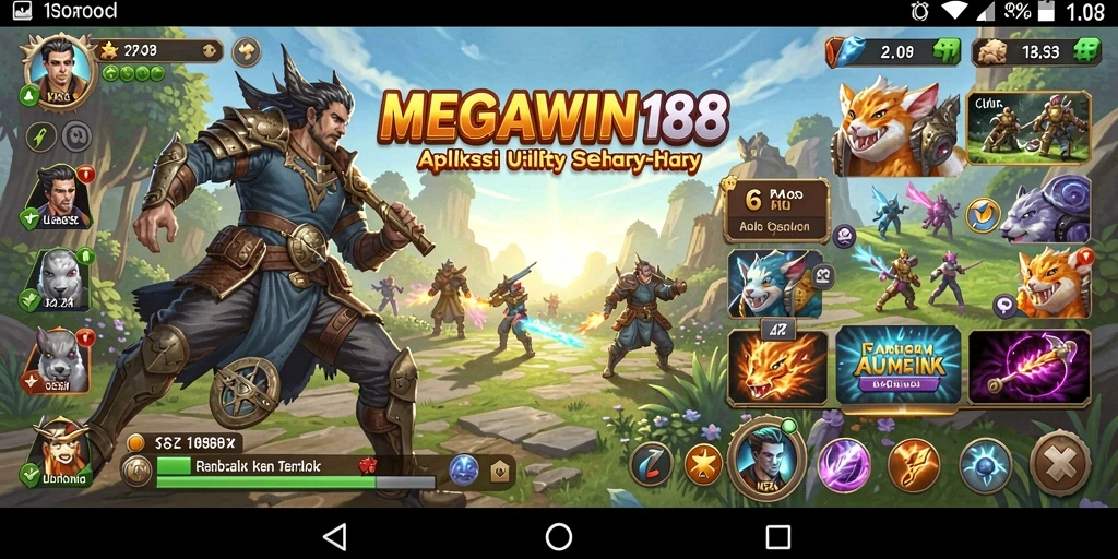 Tampilan utama MEGAWIN188 dengan fitur Utility yang intuitif.