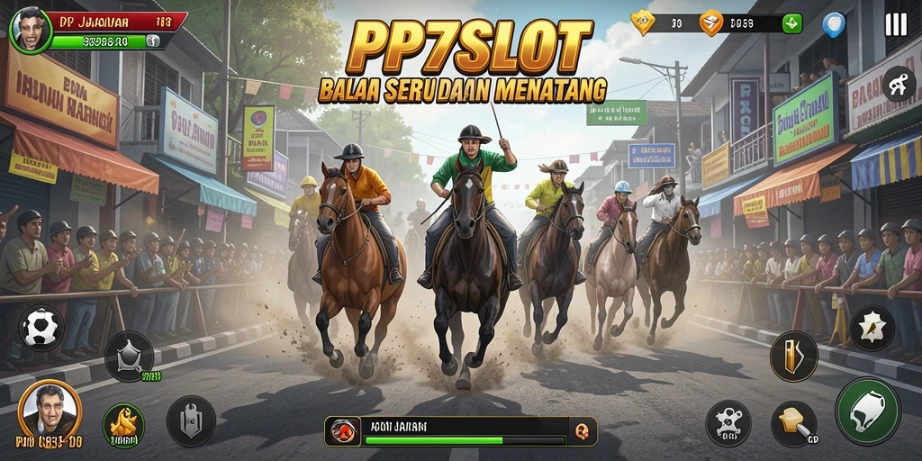 Screenshot gameplay <strong>PP7SLOT</strong> menunjukkan balapan mendebarkan di jalan yang menantang.