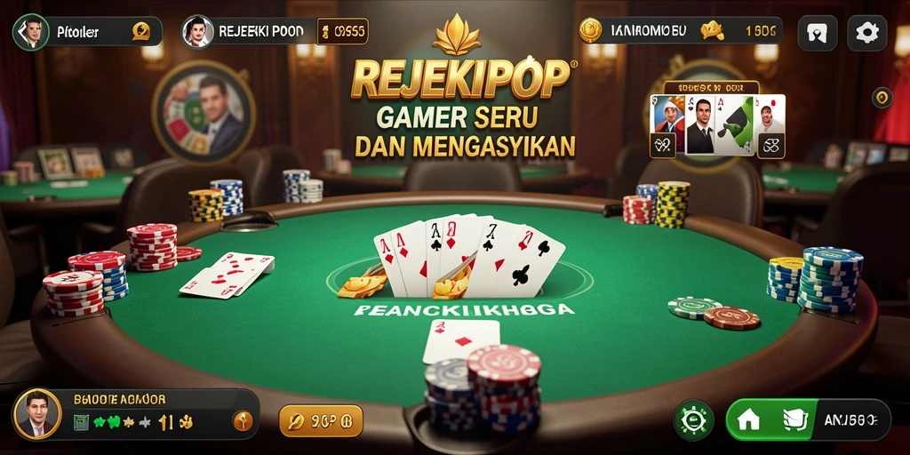 Tampilan menarik dari gameplay Poker di REJEKIPOP.