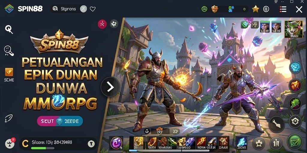 Tampilan gameplay menakjubkan dari SPIN88 dalam dunia MMORPG.